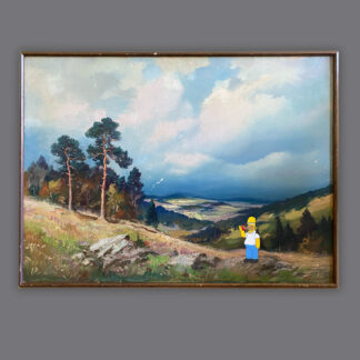 Ölgemälde Landschaft mit Homer Simpson